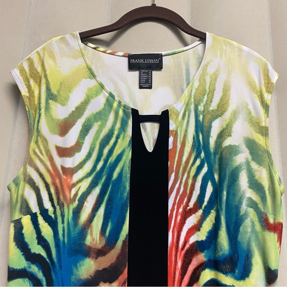 Vintage Frank Lyman Woman’s Tunic Top Size 12 Abstract Quiet Luxury Designer - Picture 2 of 8